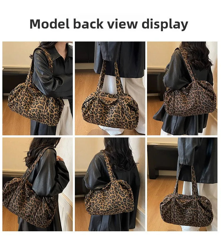 Leopard Canvas Shoulder Bag