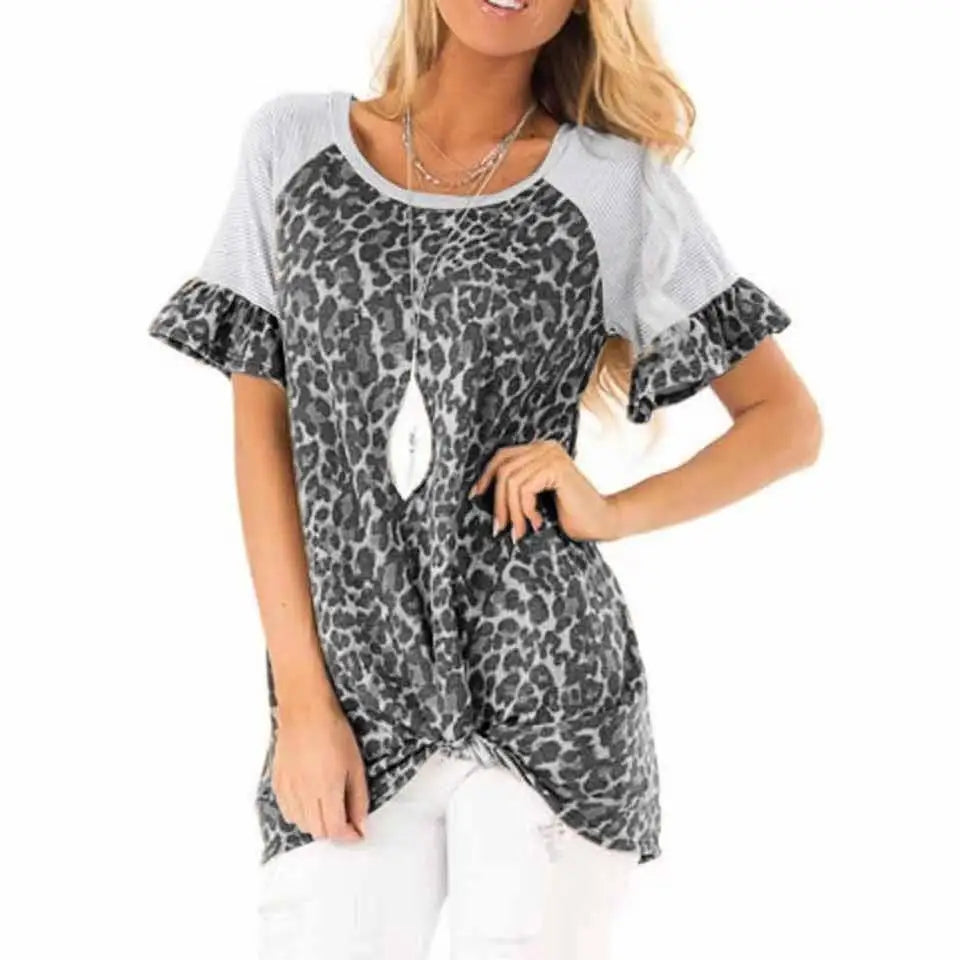Trumpet Sleeve Leopard Top