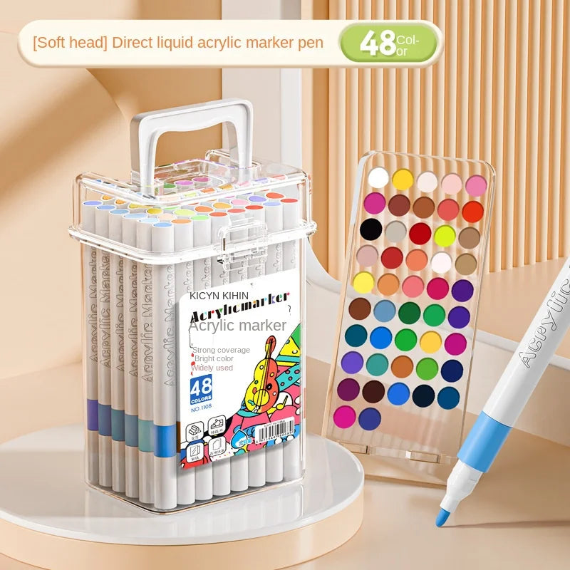 Markers Paper-friendly No Peeling Water-based 80/24 Colors Fine Tips Coloring Markers for Adult Coloring Books for Kids Adults