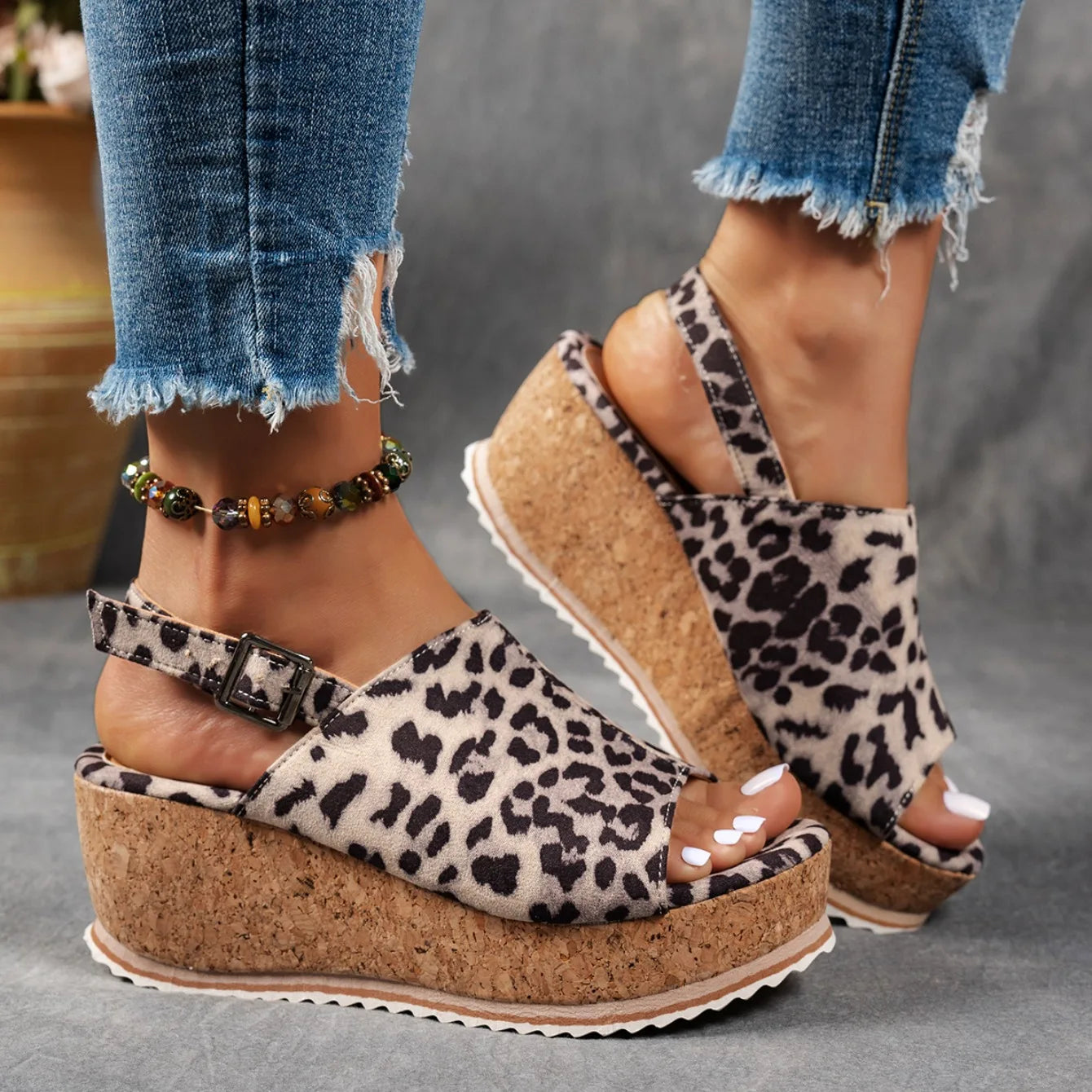 Wedge Peep-Toe Sandals