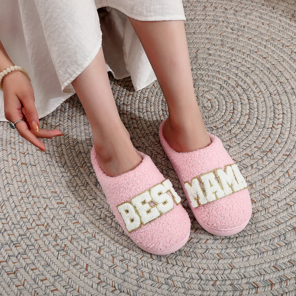 Best Mama Fuzzy House Slippers
