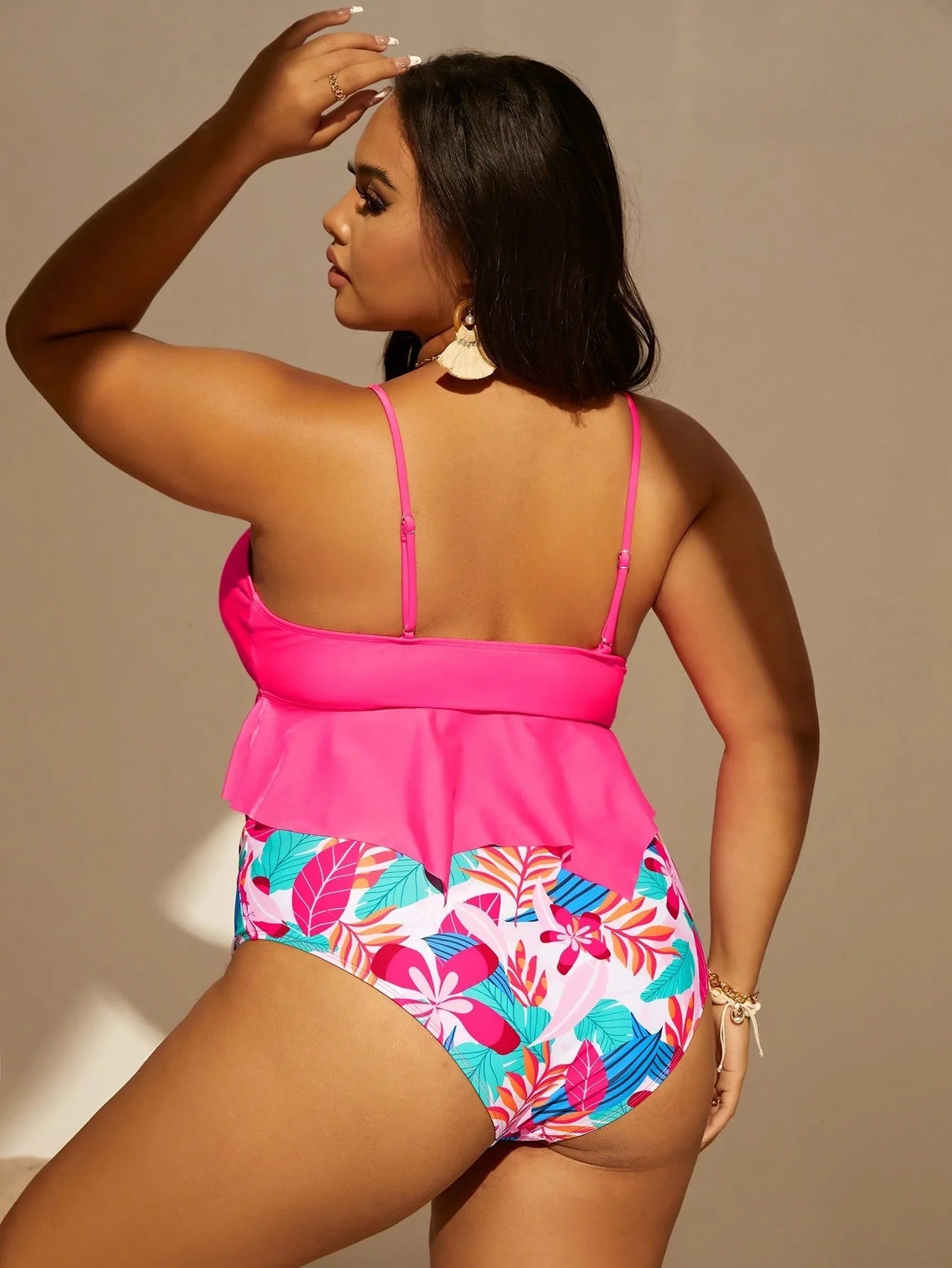 Tankini&High Waist Bikini Bottoms