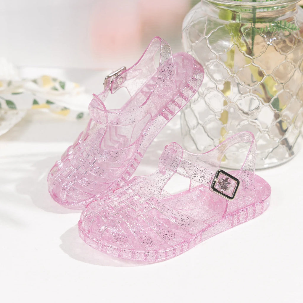Girls Glitter Jelly Sandals