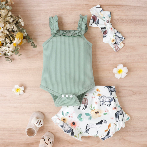 Baby Girl Summer Set-With Headband