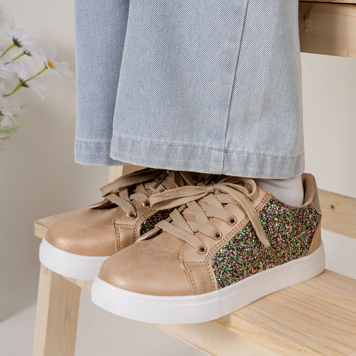 Girls Glitter Sneakers