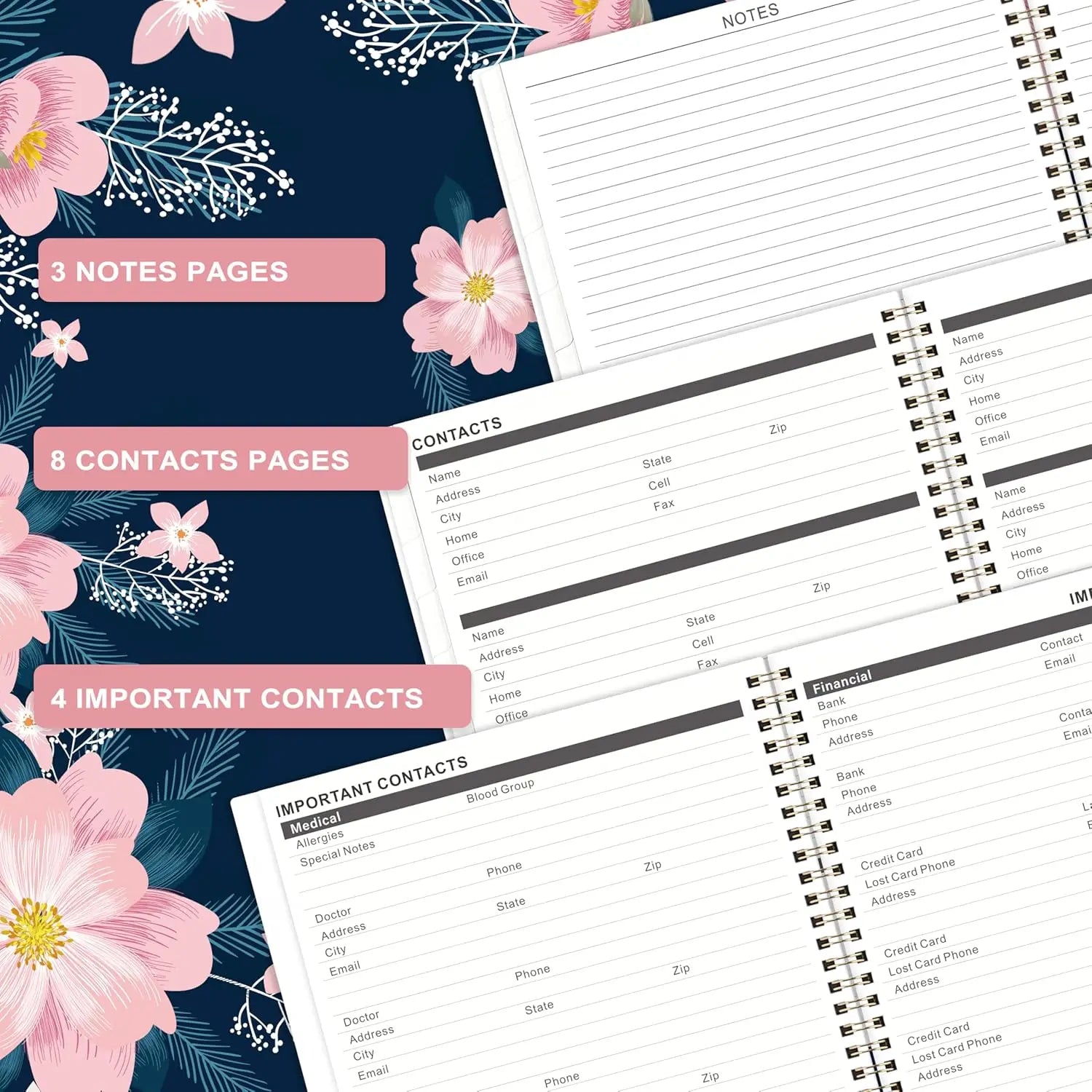 2026-2029 Monthly Planner, 3-Year Calendar with Colorful Tabs and Back Pocket