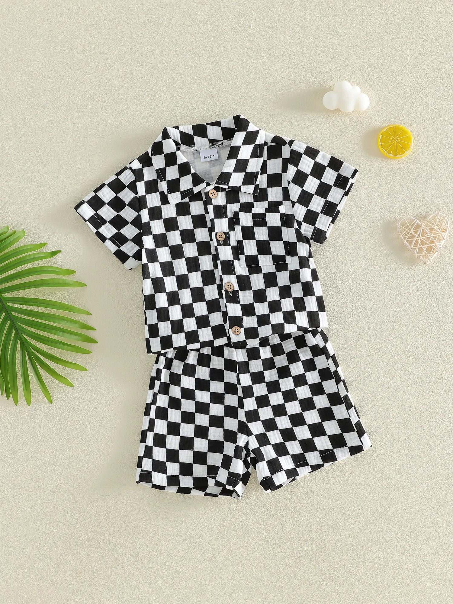 Checkered Collared Set