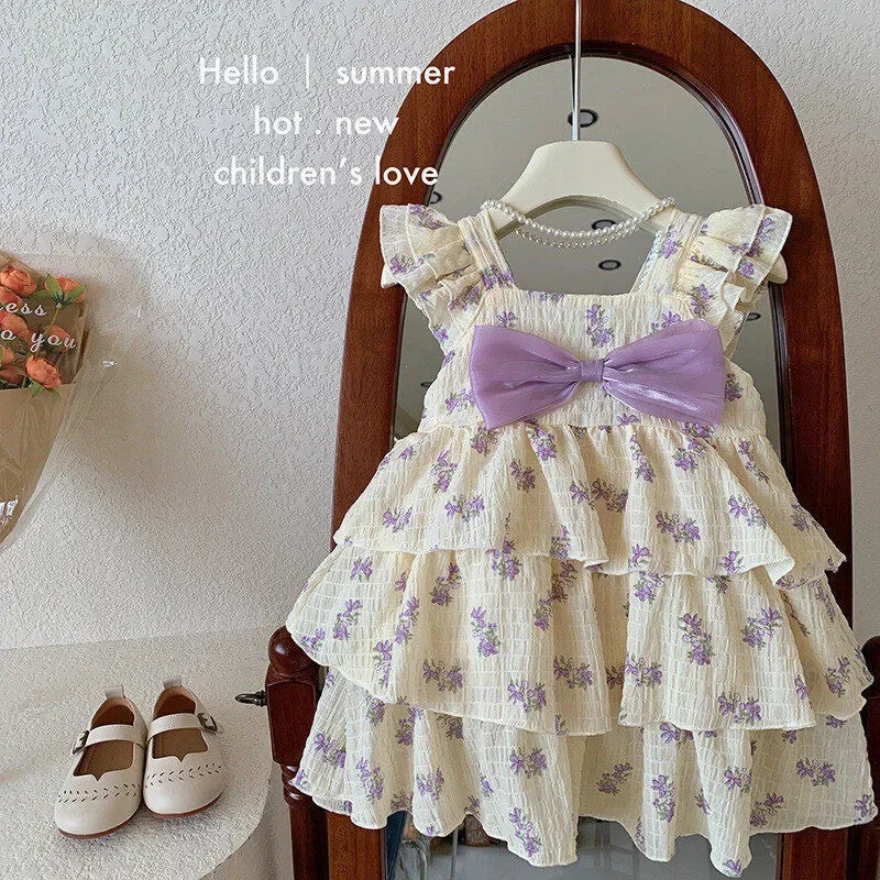 Little Girls Dress With Bow