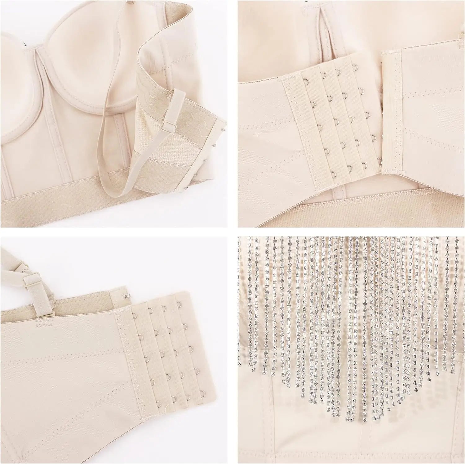 Rhinestone Tassel Bustier