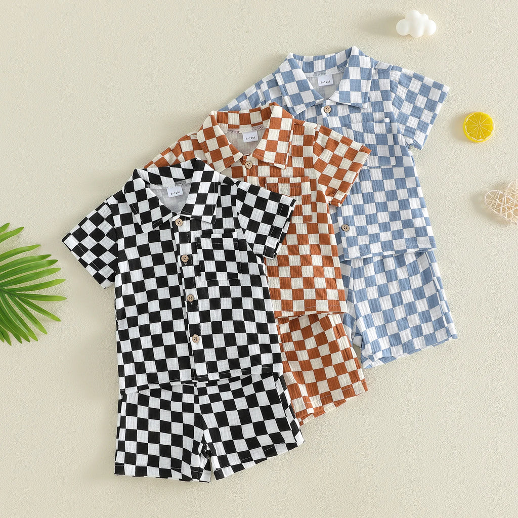 Checkered Collared Set