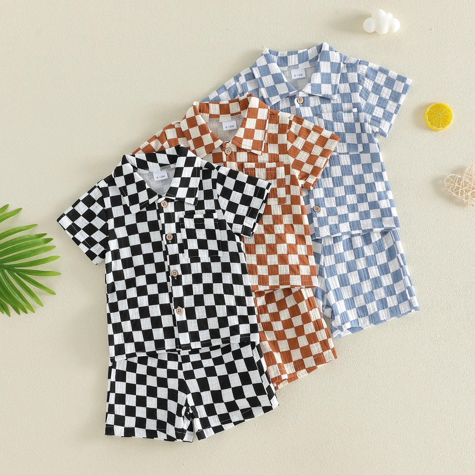 Checkered Collared Set