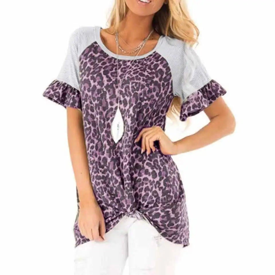 Trumpet Sleeve Leopard Top