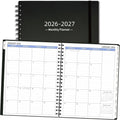 2026-2027 Monthly Planner, 18 Months Calendar with Tabs & Pocket, Black Cover, 7.6x9.6 Inches