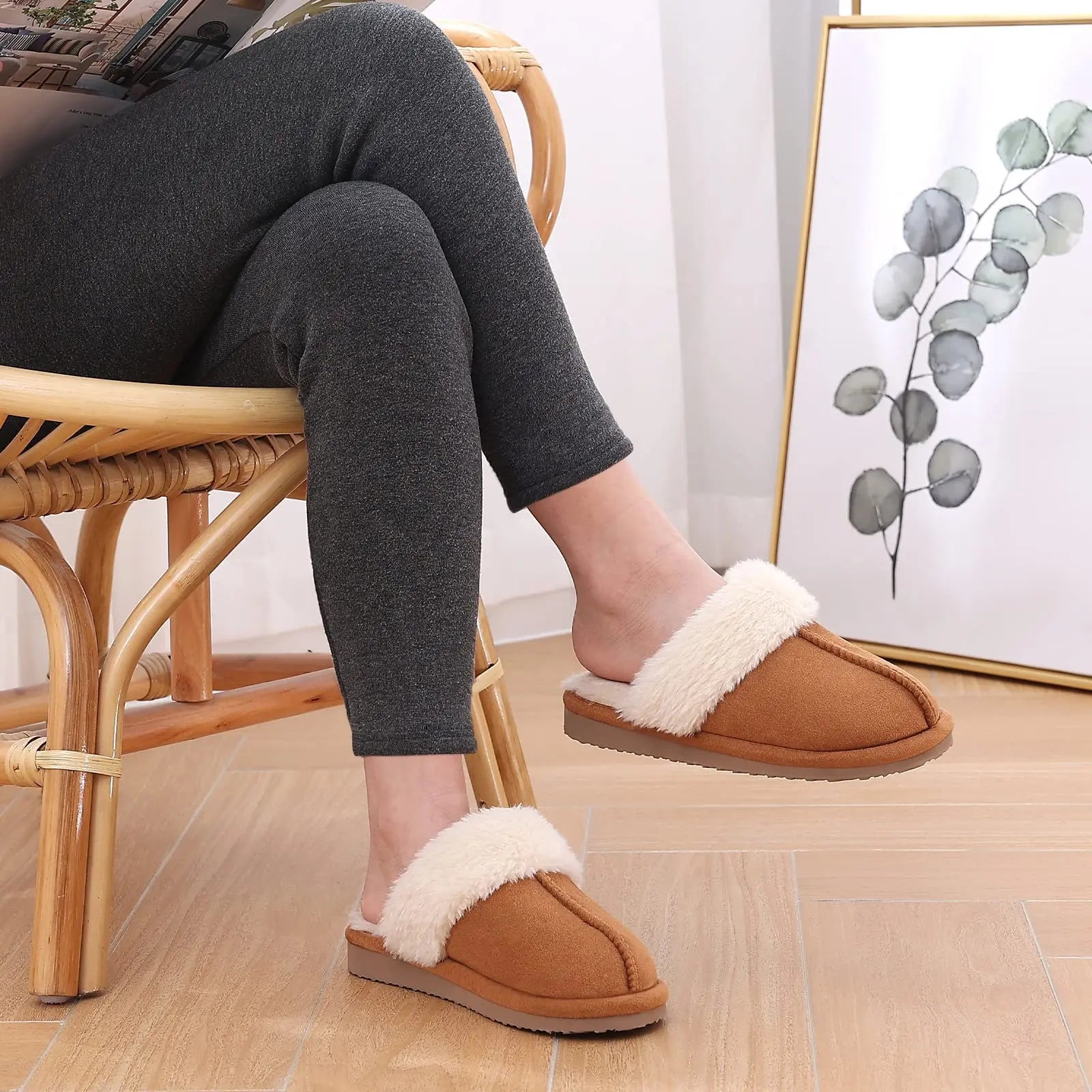 House Slippers with Fur