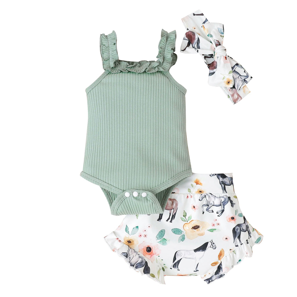 Baby Girl Summer Set-With Headband