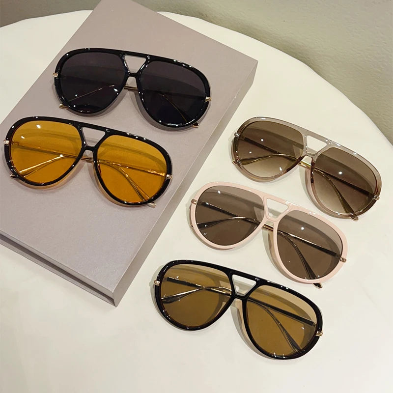 Thick Frame Aviator Sunglasses