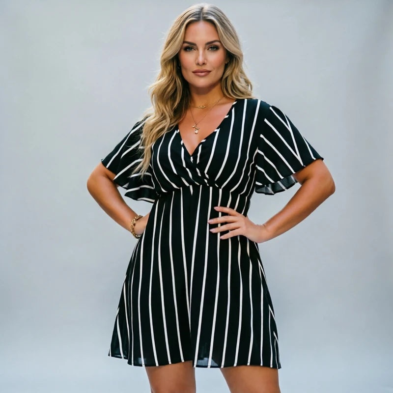 V-Neck Mini Dress