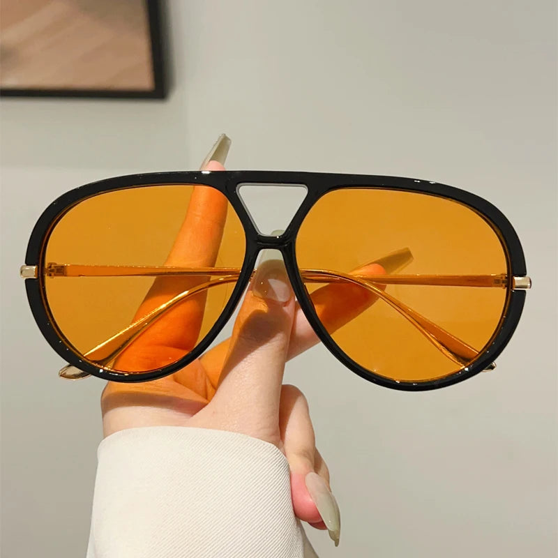 Thick Frame Aviator Sunglasses