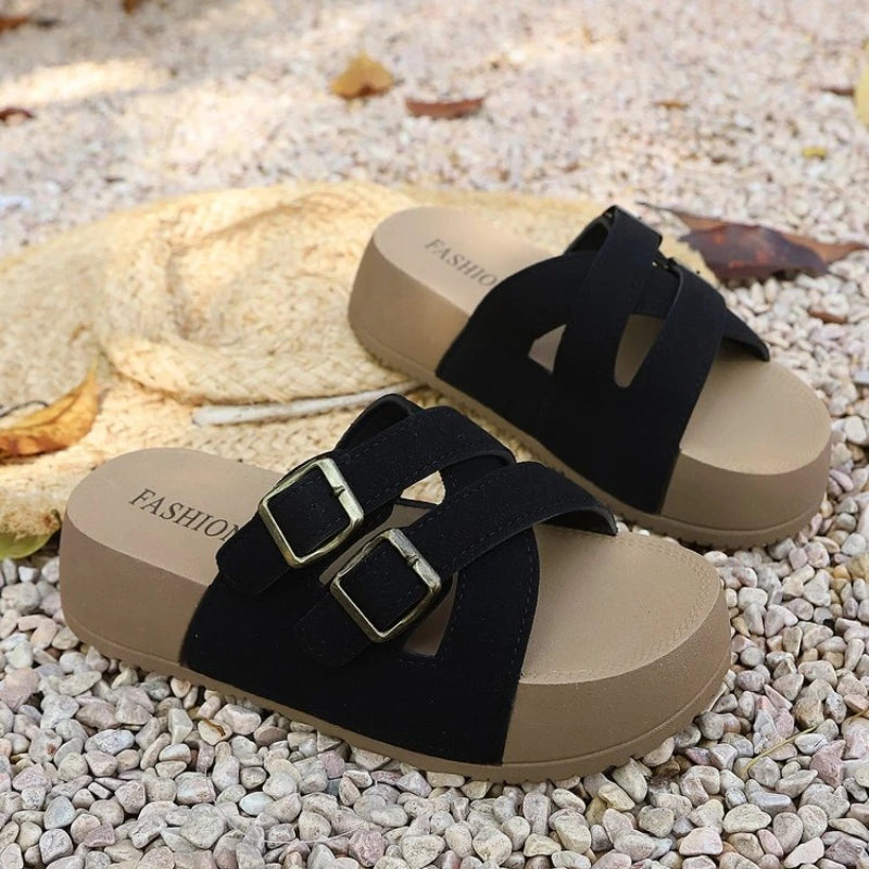 Platform Sandals with Buckle