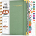 2026 Weekly & Monthly Planner, Hardcover Leather, 8.5x11 Inch
