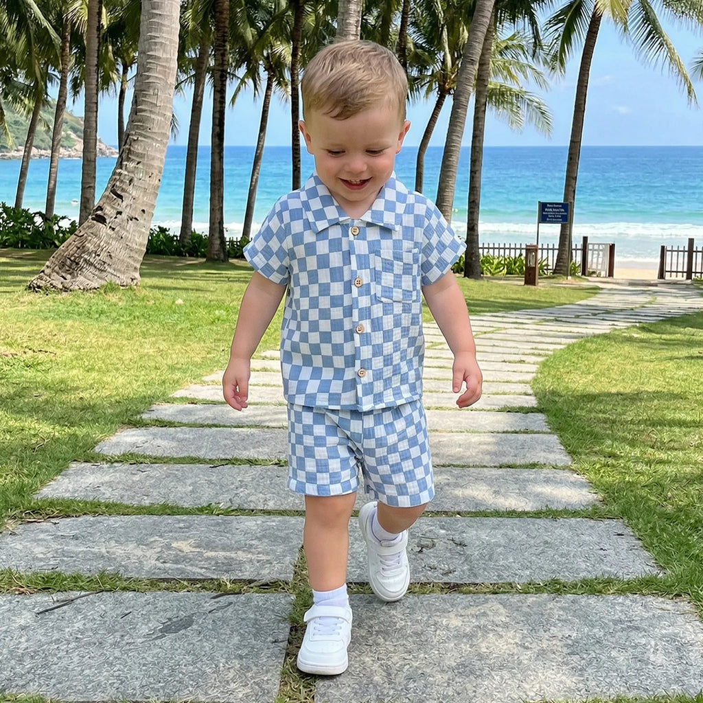 Checkered Collared Set