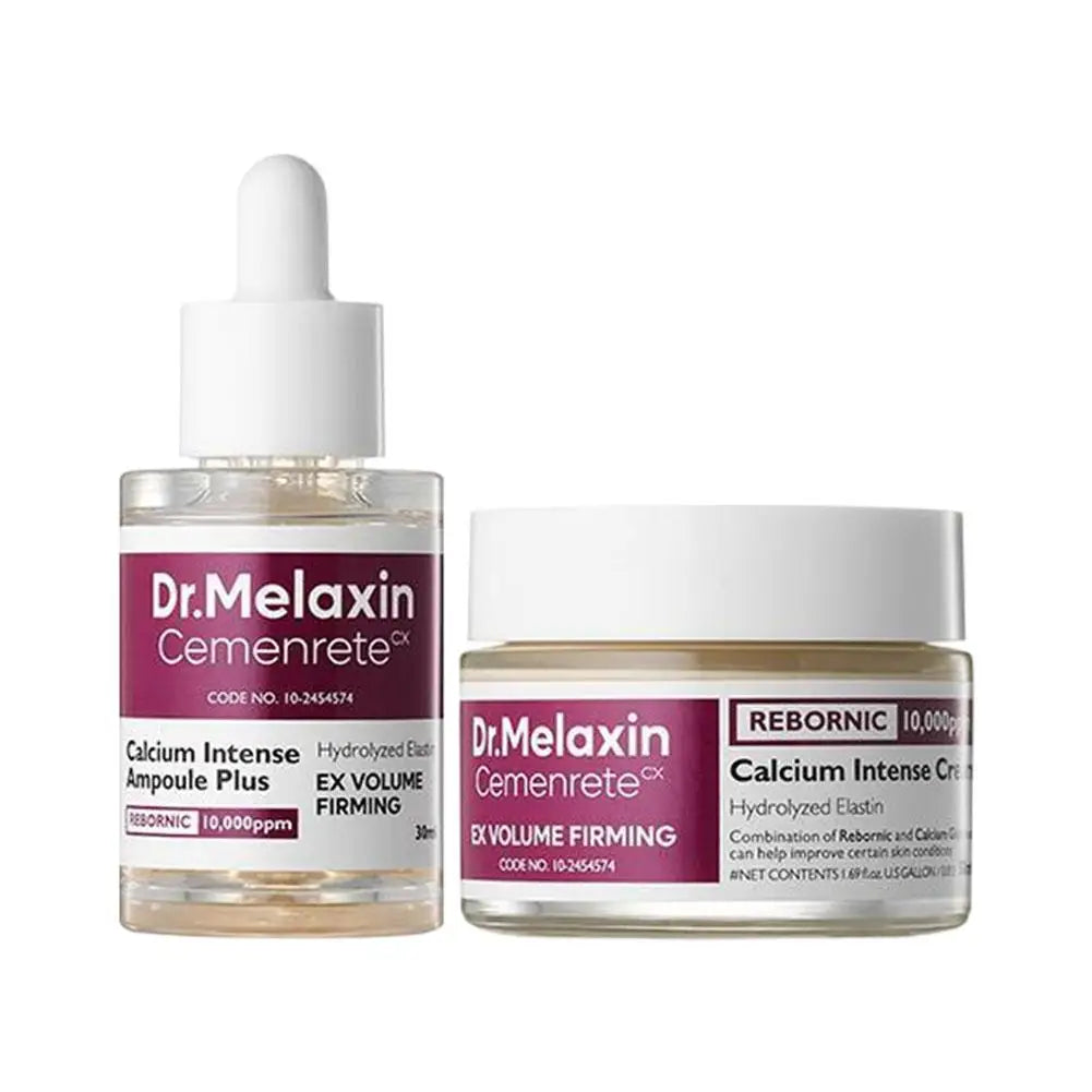 Cemenrete Calcium Skincare Set - Calcium Volume Serum Cream Eye Patches Multi Balm Anti Aging Firming Fade Fine Lines Brighten