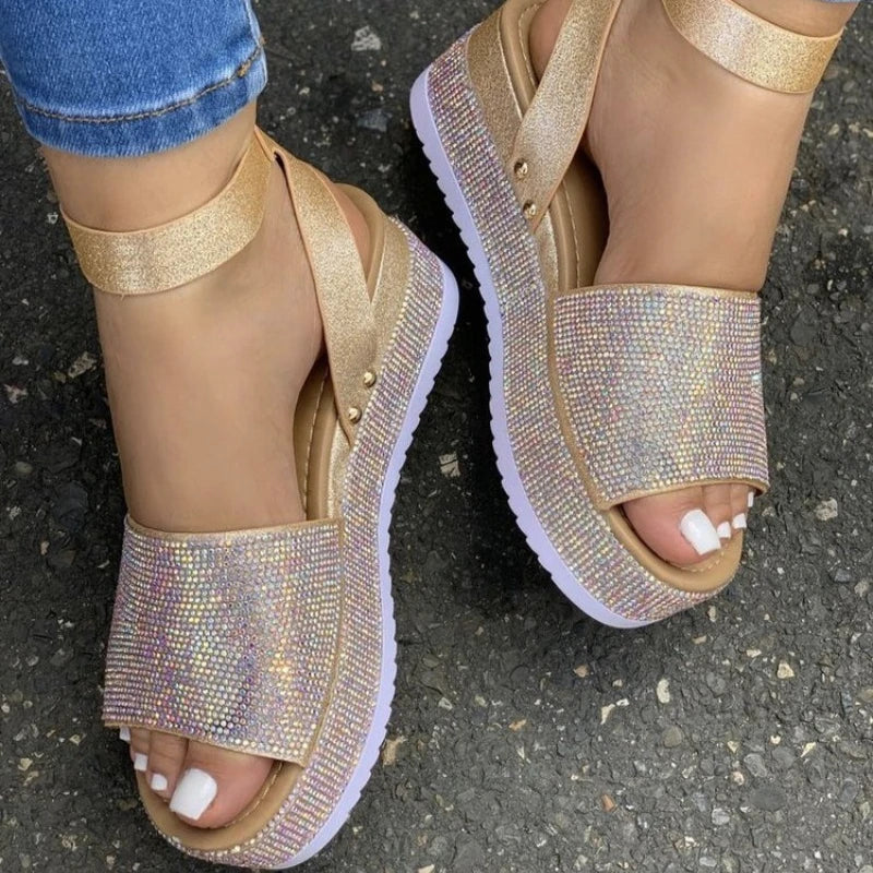 Platform Rhinestone Sandals