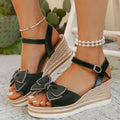 Wedge Sandals with Bow