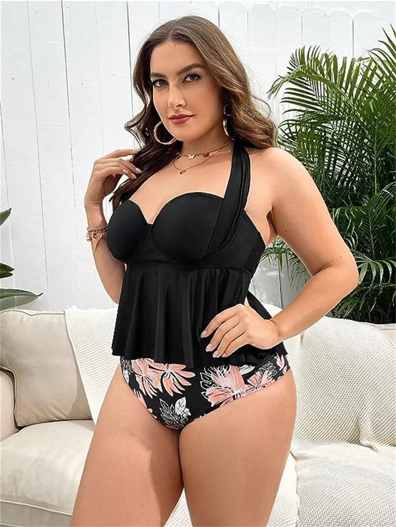 Tankini Top&High Waist Bikini Bottoms