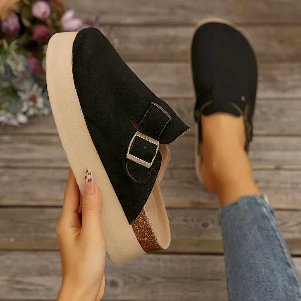 Platform Clogs with Buckle
