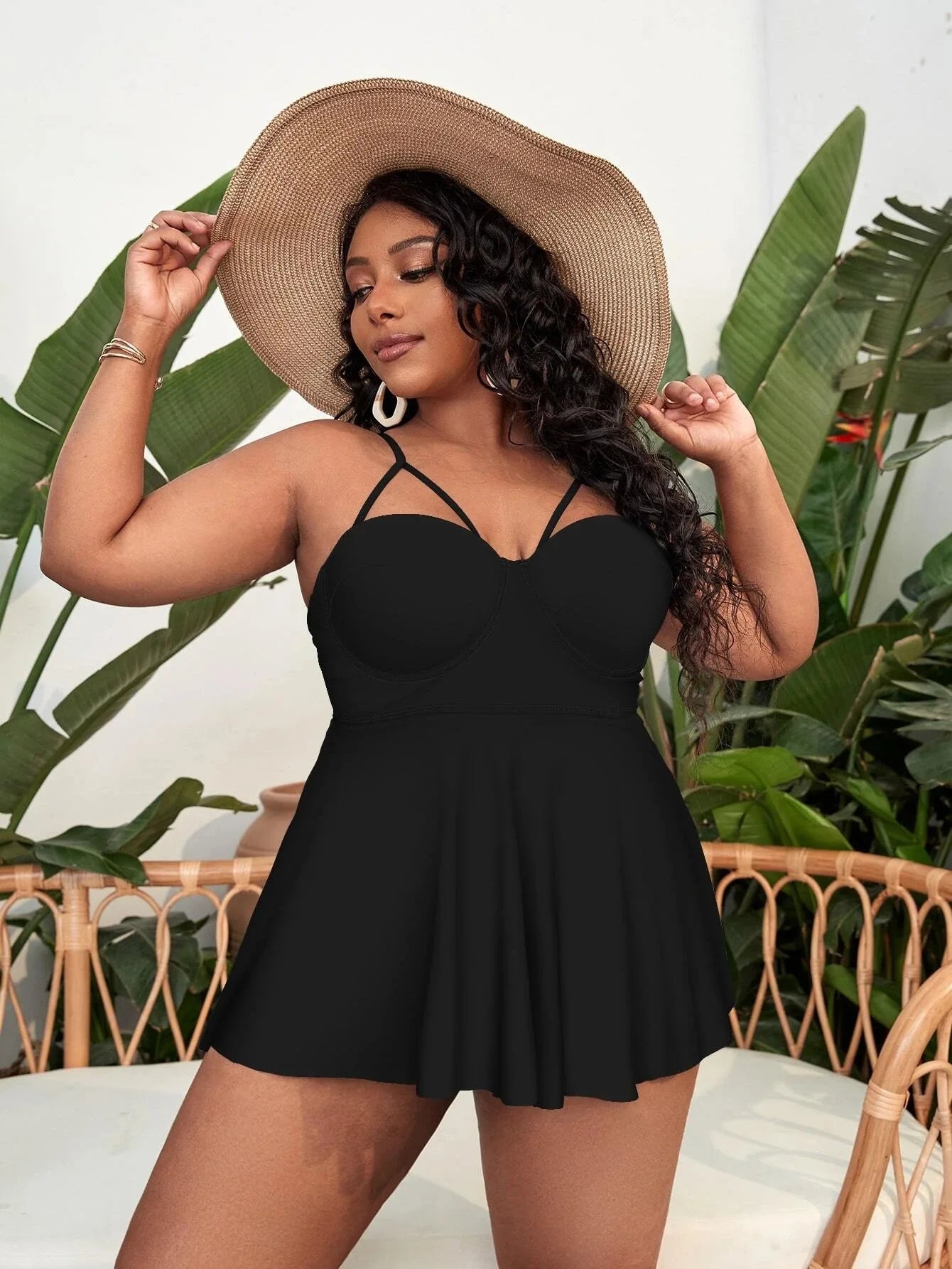 Tankini Top&High Waist Bikini Bottoms