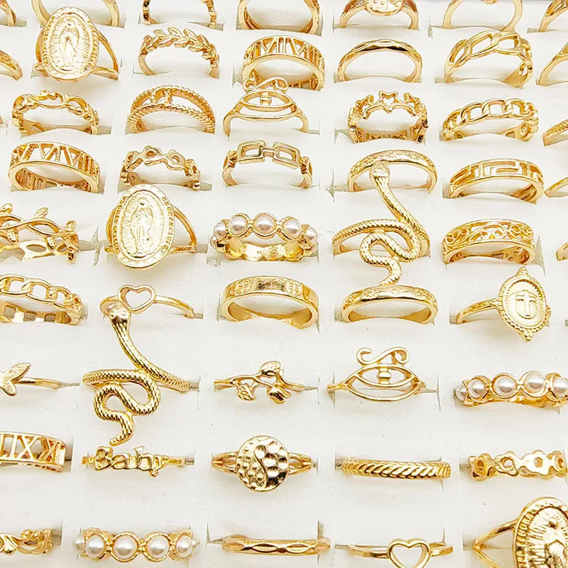 Gold Metal Ring Set(30Pcs)