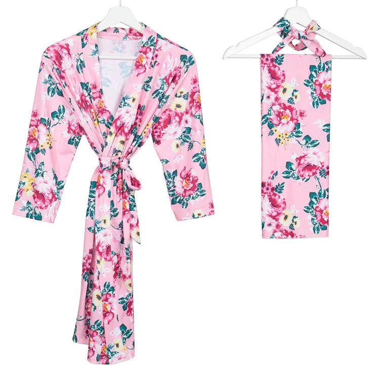Maternity Robe & Matching Swaddle Set