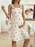 Maternity Corduroy Short Overall Dress
