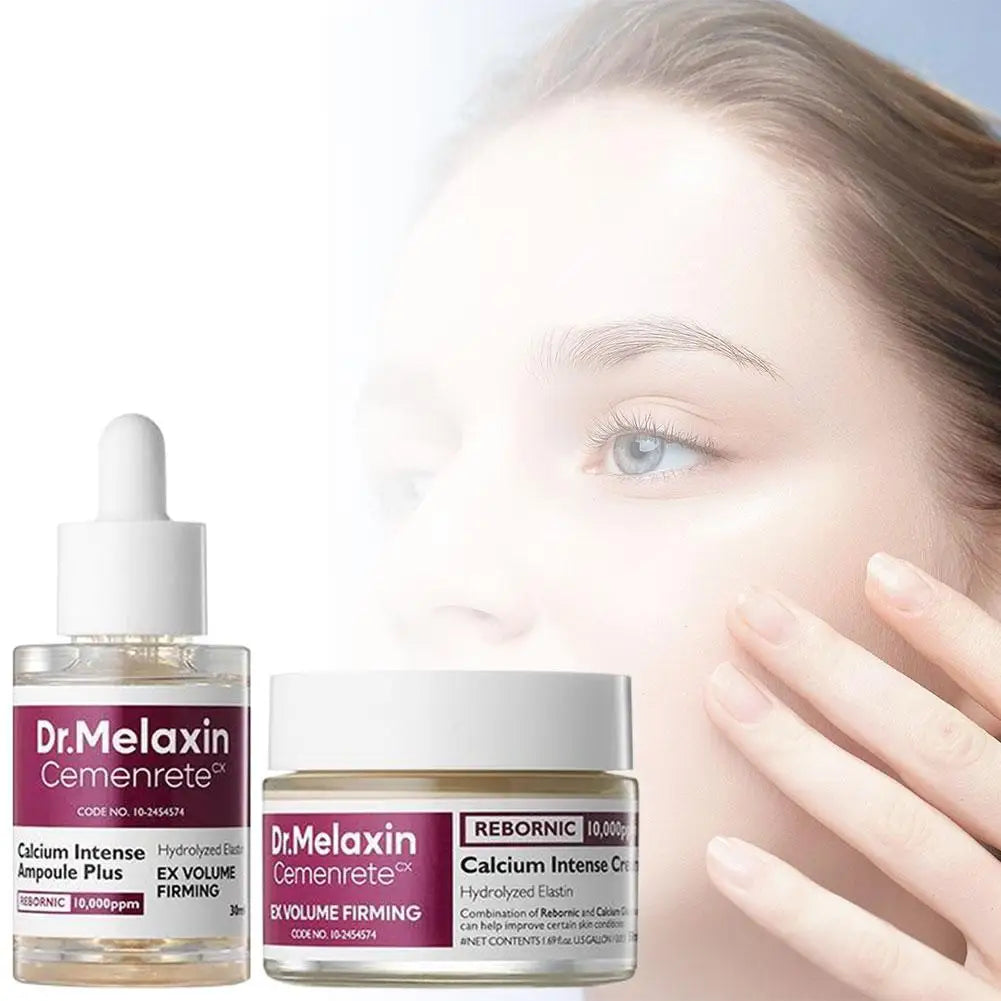 Cemenrete Calcium Skincare Set - Calcium Volume Serum Cream Eye Patches Multi Balm Anti Aging Firming Fade Fine Lines Brighten