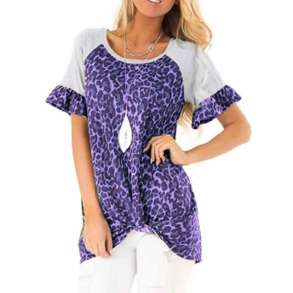 Trumpet Sleeve Leopard Top