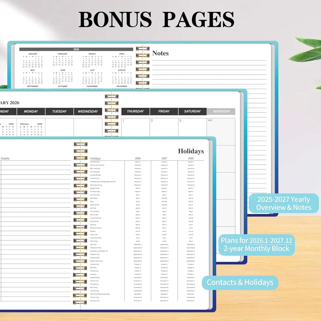 2026-2027 Monthly Planner, 24 Months Calendar, Personal Organizer with Goals and Habit Tracker