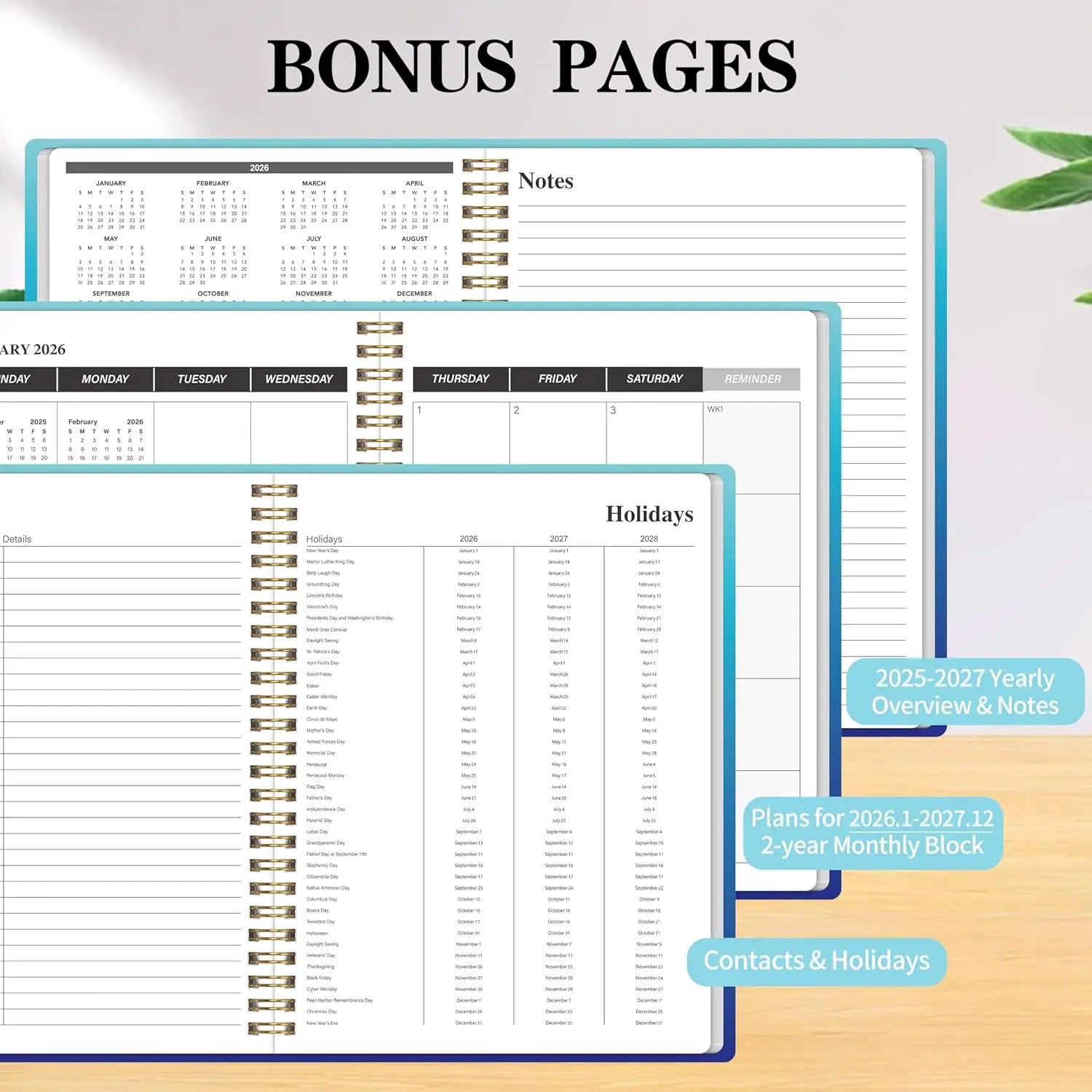 2026-2027 Monthly Planner, 24 Months Calendar, Personal Organizer with Goals and Habit Tracker