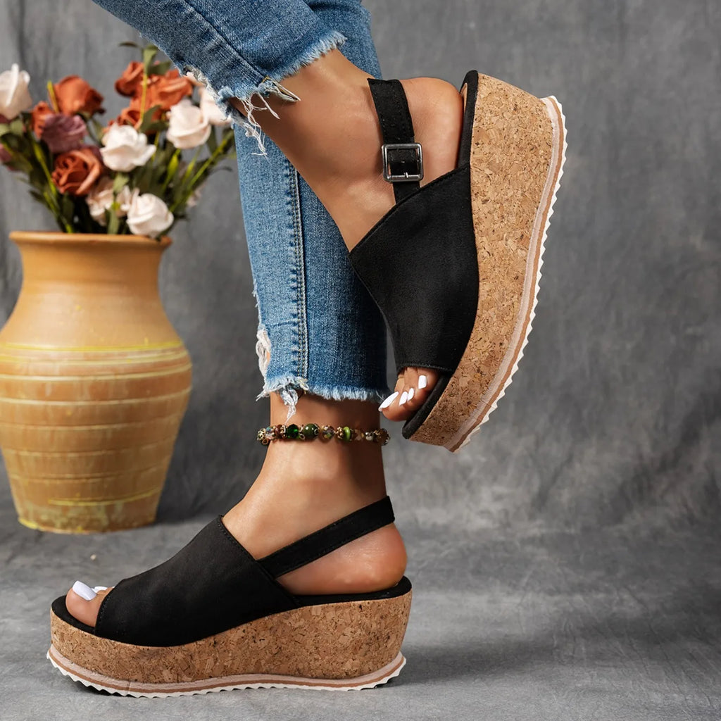 Wedge Peep-Toe Sandals