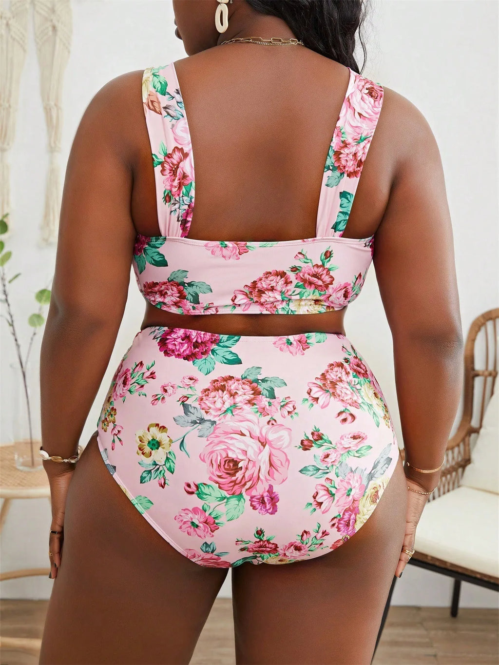 Floral Bikini High Waist Bottoms Set