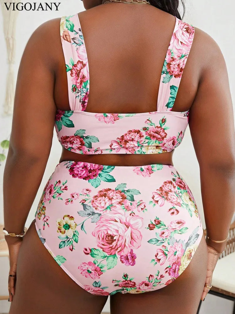 Floral Bikini High Waist Bottoms Set