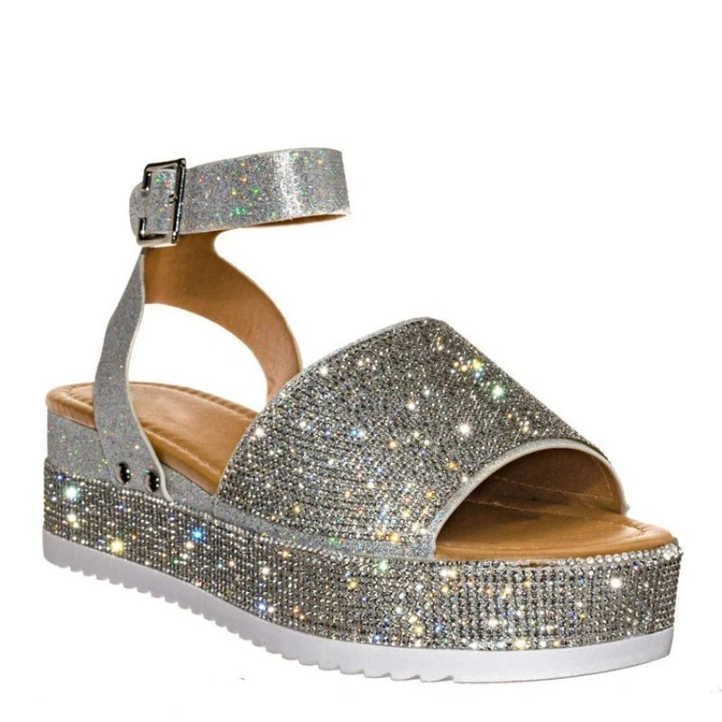 Platform Rhinestone Sandals