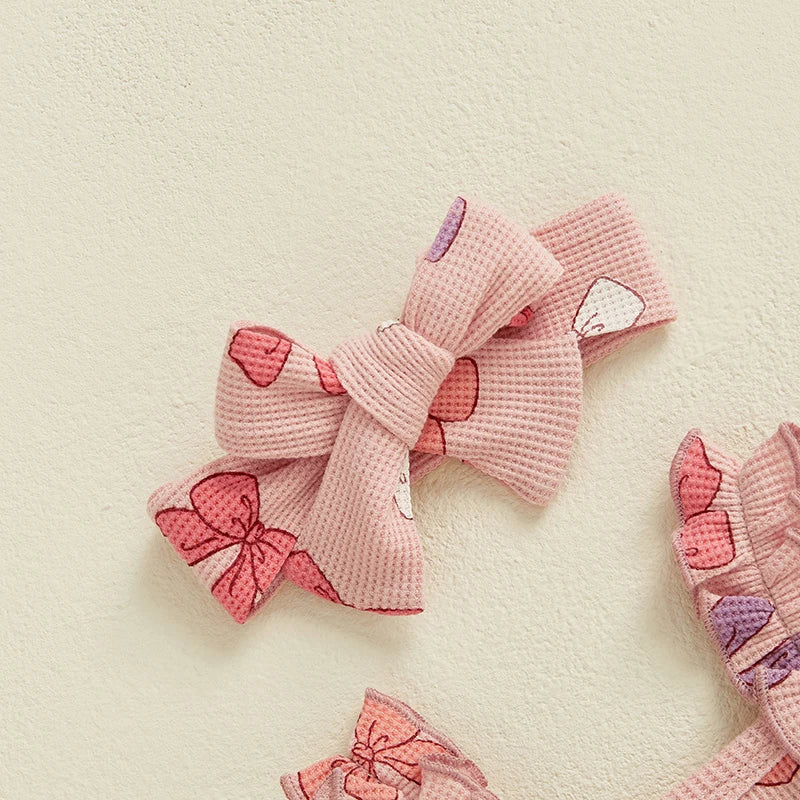 Bow Romper and Booties with Headband