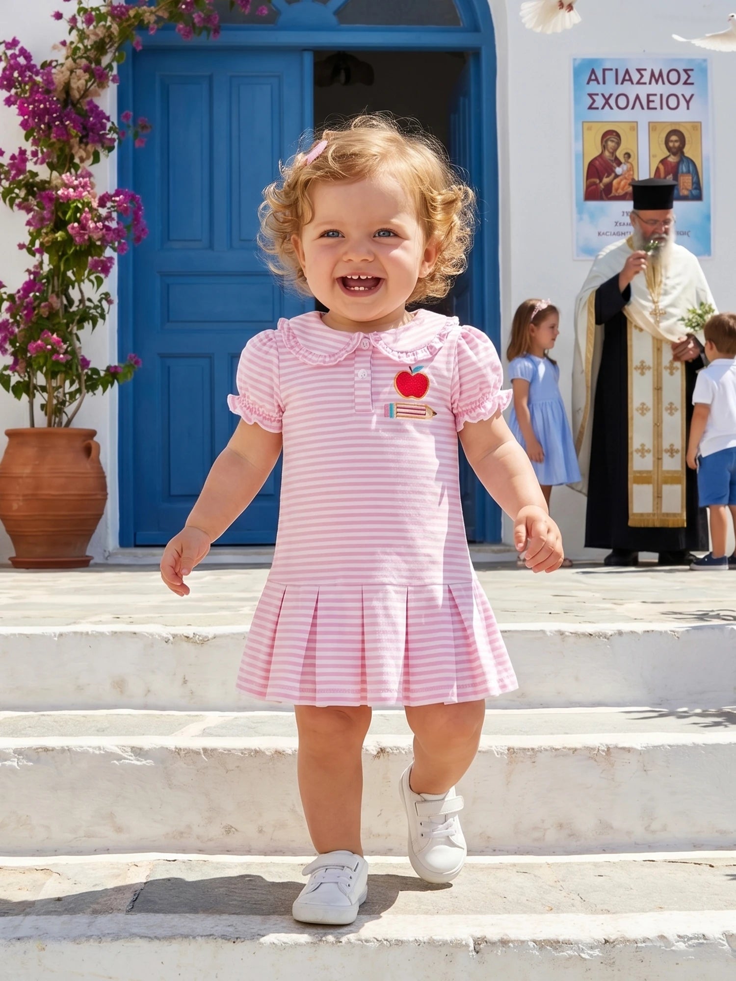 Pleated Apple Dress