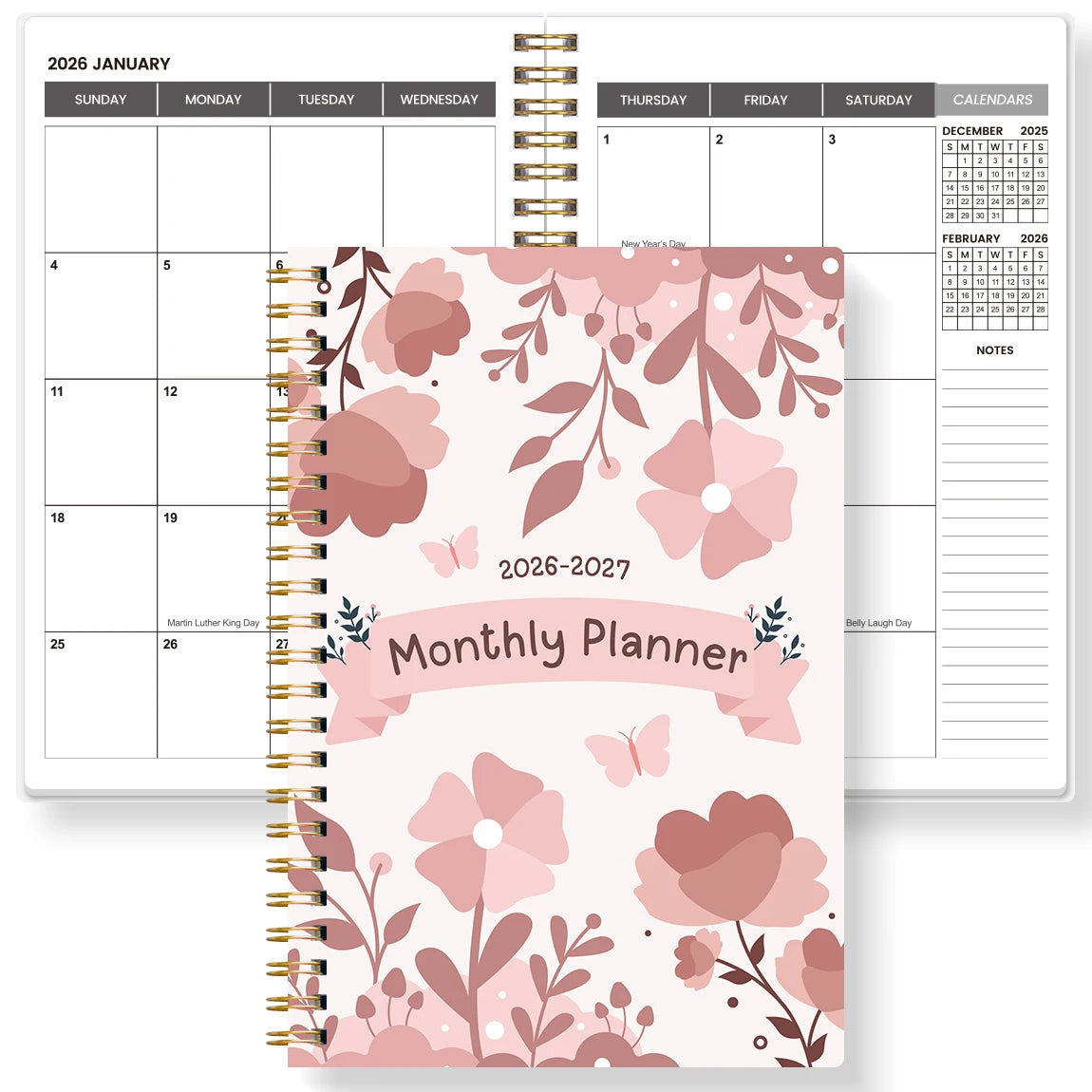 Jan 2026-Dec 2027 A5 Weekly & Monthly Planner
