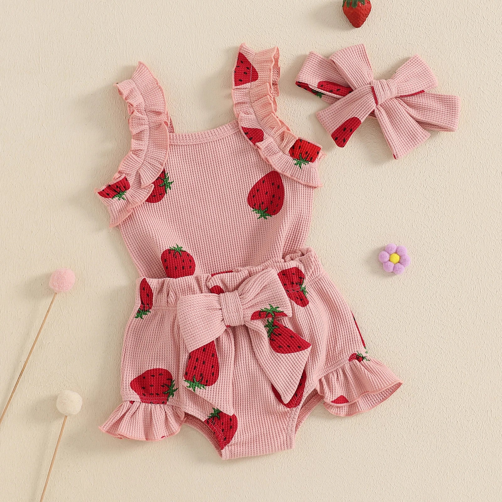 Bow Romper and Booties with Headband