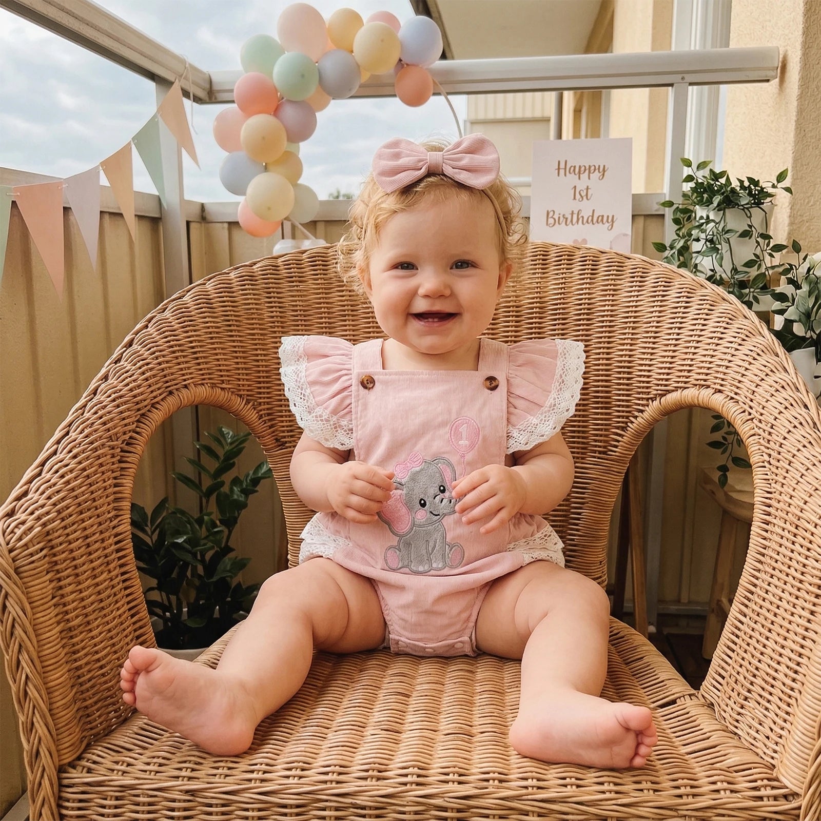 Birthday Romper&Headband