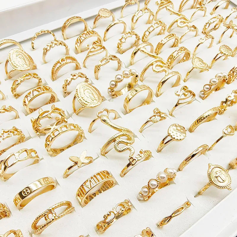 Gold Metal Ring Set(30Pcs)