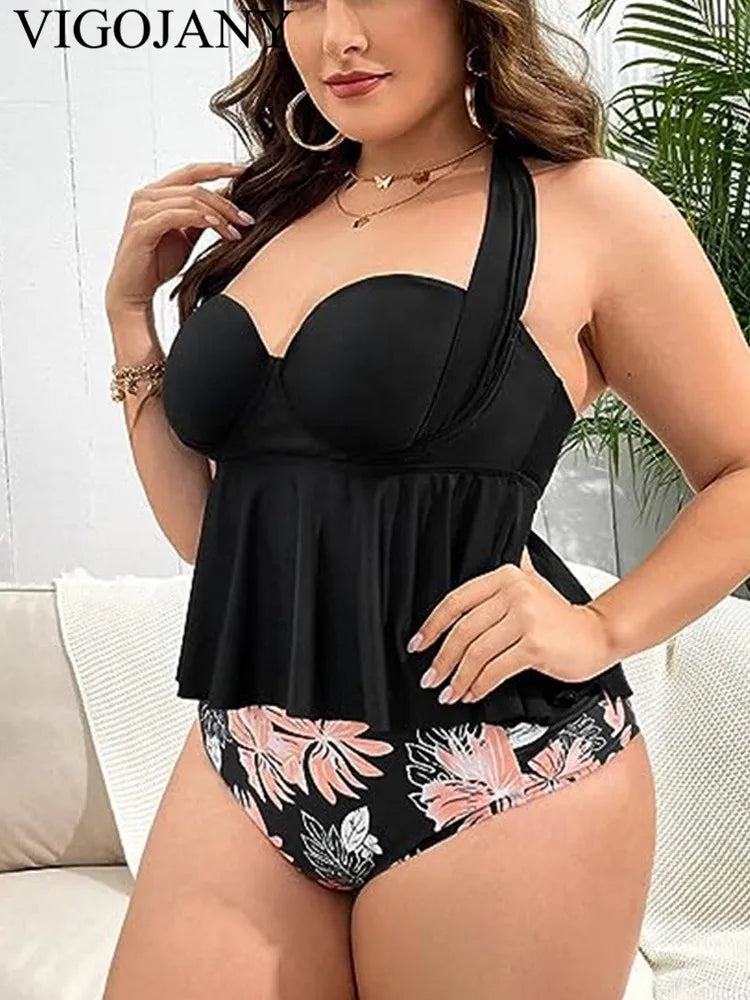 Tankini Top&High Waist Bikini Bottoms