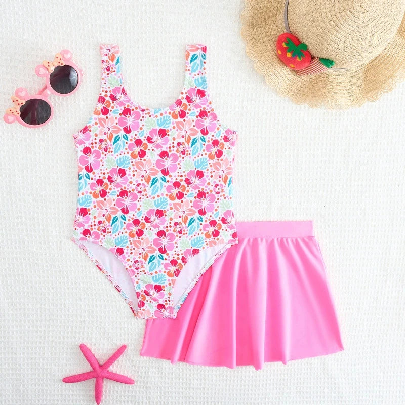 One-Piece Swimsuit with Swim Skirt